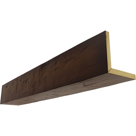 2-Sided (L-beam) Hand Hewn Endurathane Faux Wood Ceiling Beam, Premium Mahogany, 6W X 8H  X 8'L